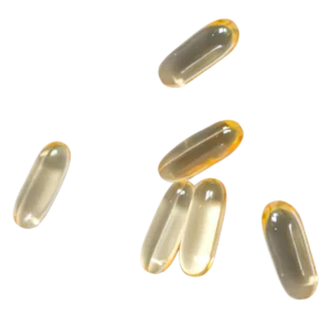 Capsule transparente remplie d’un liquide jaunâtre, complément vitaminé – Sahiya Method, santé et bien-être.